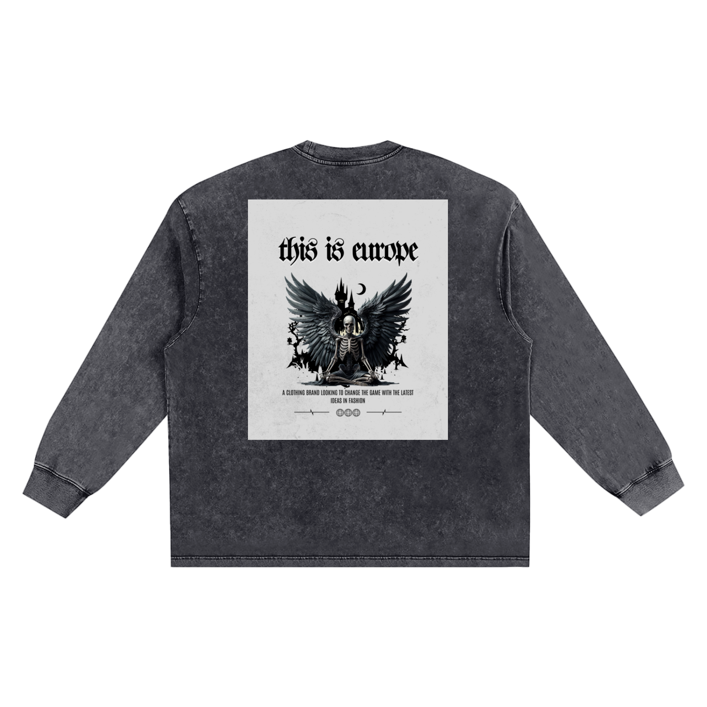 Graffiti Washed Oversize Long Sleeve T-shirt